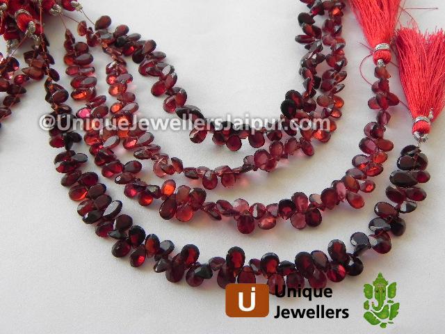 Garnet Cut Pear Beads